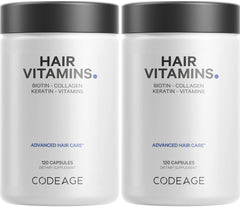 Codeage Hair Vitamins bottle front view for daily hair vitality support
