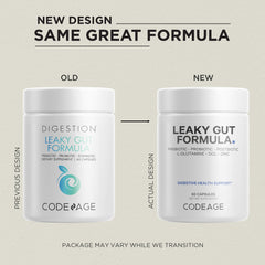 Codeage Leaky Gut nutrients chart highlighting vitamins and minerals included.