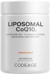Codeage Liposomal CoQ10 bottle front for daily wellness support.