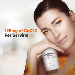 Codeage Liposomal CoQ10 label close-up showing vitamin E isomers.