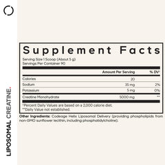 Codeage liposomal creatine powder pour shows easy-to-mix texture.