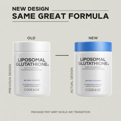 Codeage Liposomal Glutathione 1000 mg liposomal shell illustration highlighting delivery