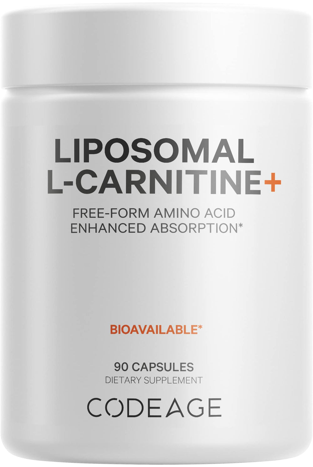 Codeage Liposomal L-Carnitine bottle front for daily supplementation.