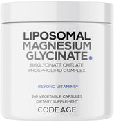 Codeage Liposomal Magnesium Glycinate bottle showing 60 servings for daily wellness