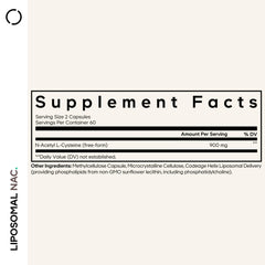 Close-up of Codeage Liposomal NAC capsules highlighting high-potency 900 mg NAC.