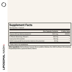 Codeage Liposomal NADH+ capsules side view showing convenient serving size