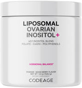 Codeage Liposomal Ovarian Inositol Powder bottle for enhanced daily wellness.