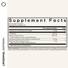 Codeage Liposomal Saffron+ capsules close-up showing ease of intake