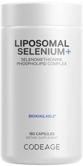 Codeage Liposomal Selenium bottle showing 200 mcg formula for daily immune support.