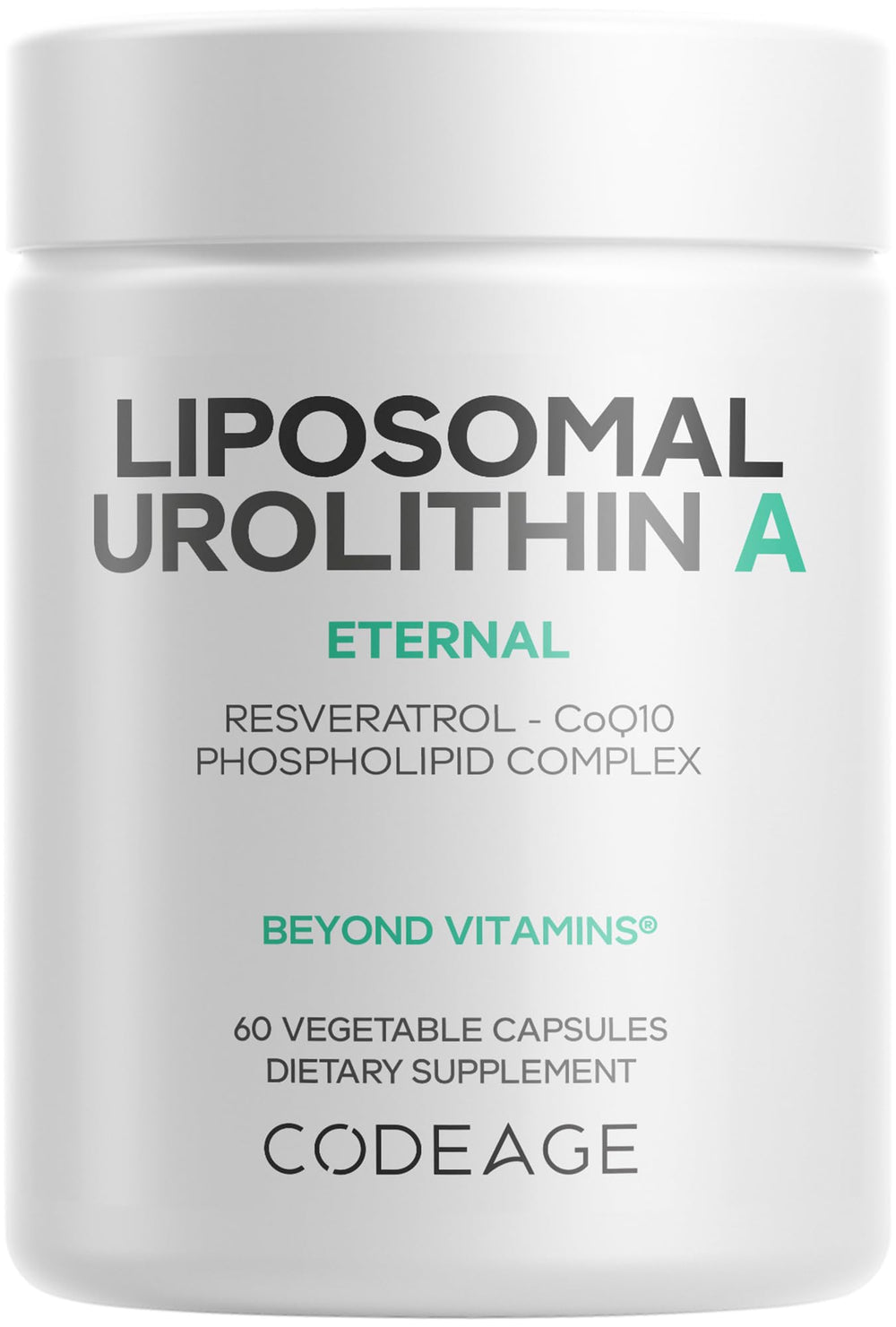 Codeage Liposomal Urolithin A bottle front for easy daily wellness.