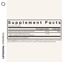 Codeage Liposomal Vitamin E capsules arranged to showcase the 3-month supply