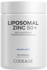 Codeage Liposomal Zinc bottle on display for daily routine.