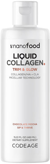 Codeage Liquid Collagen chocolate bottle with liposomal delivery for daily beauty routine