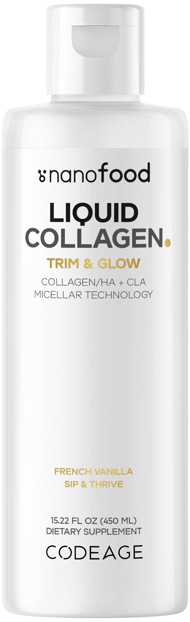 Codeage Liquid Collagen Vanilla bottle ready for daily intake with smooth texture