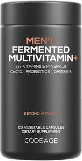 Codeage Men’s Daily Multivitamin bottle offers a comprehensive daily nutrient program for men