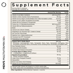 Codeage Men’s Multivitamin 50+ capsules close-up highlighting core vitamins for daily vitality.