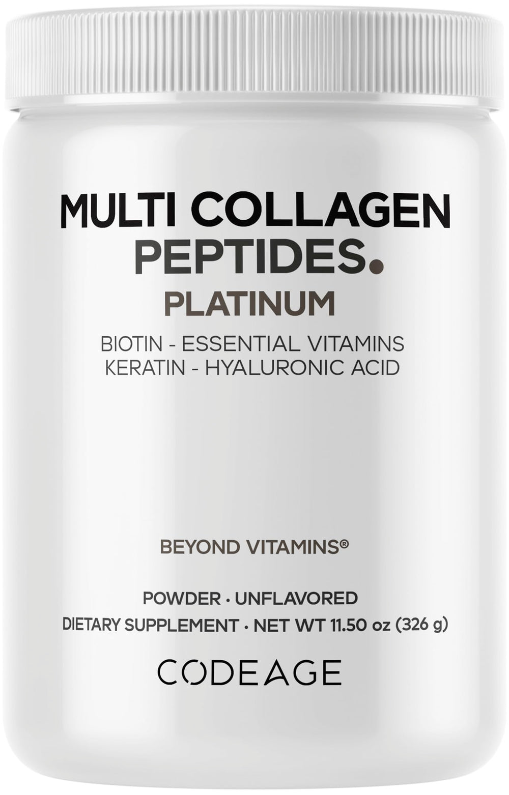 Codeage Multi Collagen bottle front, premium daily supplement for daily use.