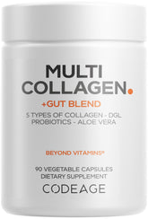 Codeage Multi Collagen Gut Blend bottle for daily wellness and broad collagen support.