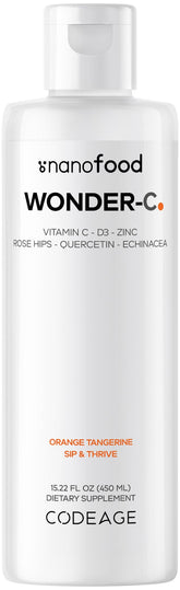 Codeage Nanofood Wonder-C orange liquid pour for easy daily vitamin C