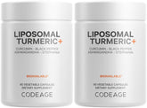 Codeage Organic Turmeric bottle front, showcasing the 2-pack packaging for daily wellness.