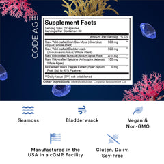 Codeage Sea Moss Wildcrafted capsules pour for convenient daily intake