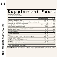 Codeage Teen Athlete Multivitamin+ capsules close-up highlighting the capsule form.
