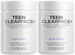 Codeage Teen Clearface bottle front indicating teen skin support