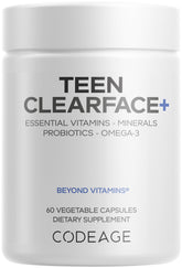 Codeage Teen Clearface bottle packaging for a simple teen skincare routine.