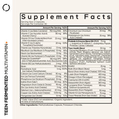 Codeage Teen Multivitamin nutrition label highlights key vitamins and minerals.