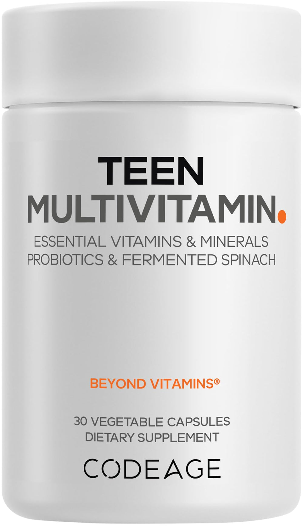 Codeage Teen Multivitamin bottle with capsules for daily teen wellness