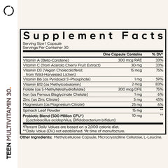 Close-up of Codeage Teen Multivitamin capsule for daily use