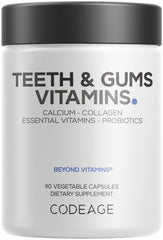 Codeage Teeth & Gums bottle front supports daily oral wellness.