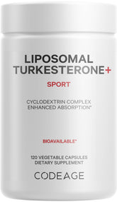 Codeage Turkesterone bottle front showing high-potency Ajuga turkestanica extract for workouts