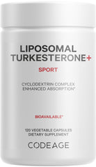 Codeage Turkesterone bottle front showing high-potency Ajuga turkestanica extract for workouts