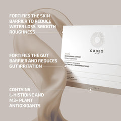 Codex Labs ANTÜ packaging front highlights vegan dermatologist-tested credentials for confidence