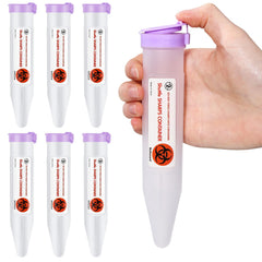 Colingmill travel sharps container purple six-pack for safe disposal on the go