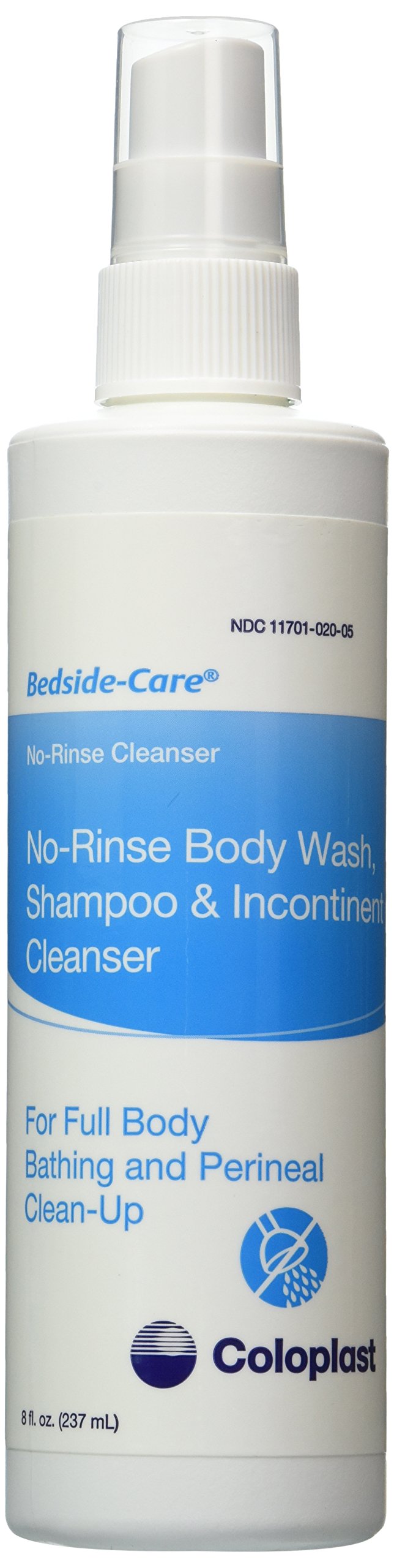 Coloplast bedside-care no-rinse bottle pour for gentle, deodorizing cleansing.