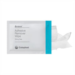 Coloplast Brava Adhesive Remover Wipes dispenser in action shows quick removal.