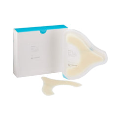 Coloplast Brava elastic barrier strip Y-Shape placed on barrier edges for secure fit.