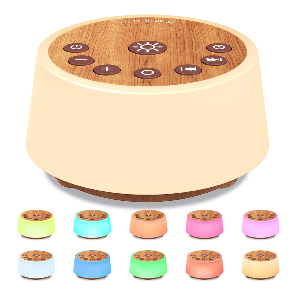 Color Noise sound machine with ambient night light supports bedtime calm and focus.