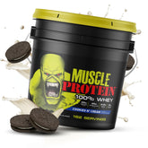 COLOSSAL LABS Cookies & Cream whey powder tub with rich flavor for post‑workout shakes