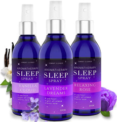 Combat Cleaner Pillow Sleep Spray Lavender bottle promotes deep sleep and relaxation.