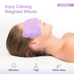 Comfheat eye pillow with soft velvet cover feels gentle on skin.