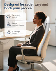 Adjustable massage heads on COMFIER pad for body-shape fit