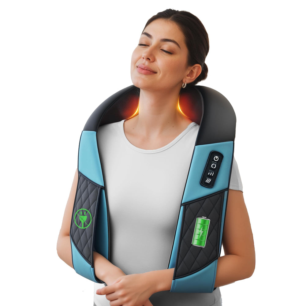 COMFIER cordless neck massager offering portable relief for travel and work breaks