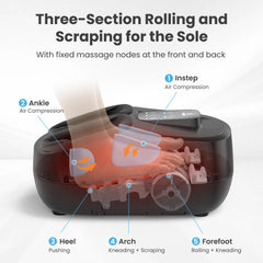 COMFIER three-section rolling massage targets arches and soles for thorough relaxation