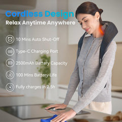 COMFIER PU leather removable cover showcases stylish, easy-to-clean massager.