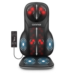 COMFIER shiatsu back massager full view on chair for home use.