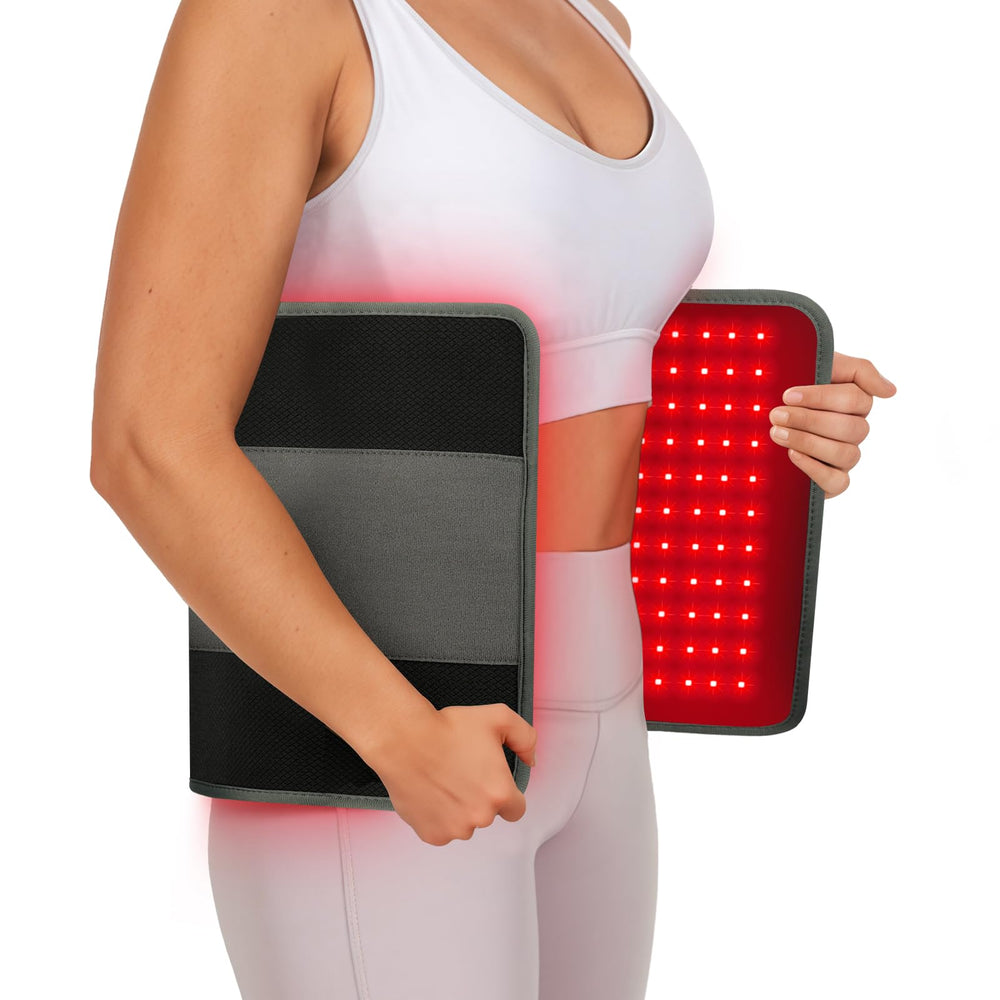 Comfytemp red light therapy pad over the back shows broad coverage for targeted comfort.