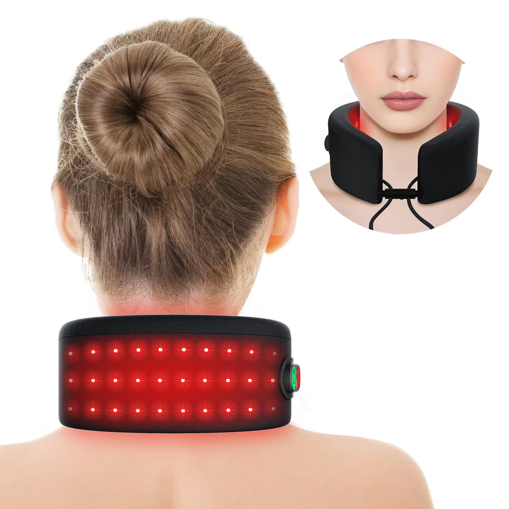 Comfytemp neck wrap with 33 lamp beads for targeted red and near-infrared light on the neck.